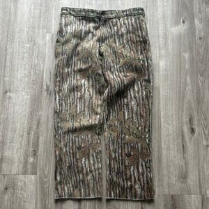 Cabelas Whitetail Gore-Tex Wool Pants Mens 32x28 Tree Bark Camo Hunting Vintage